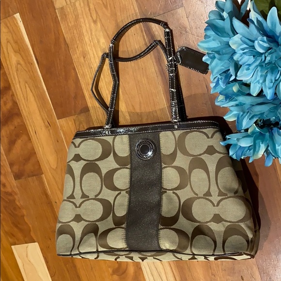 Coach Handbags - Signature Coach Shoulder Purse Bag Brown Tan